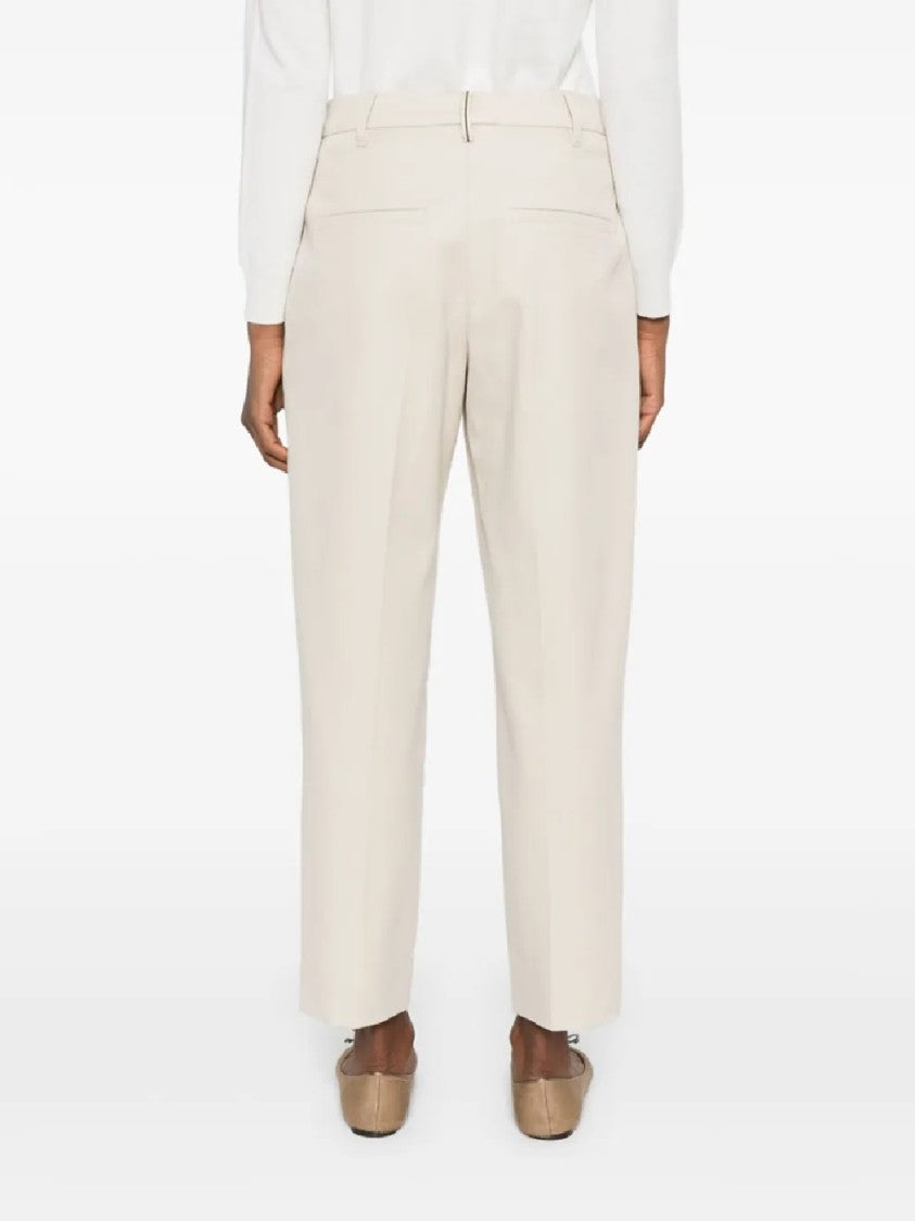 Brunello Cucinelli Tailored Cropped Trousers With Pleated Front