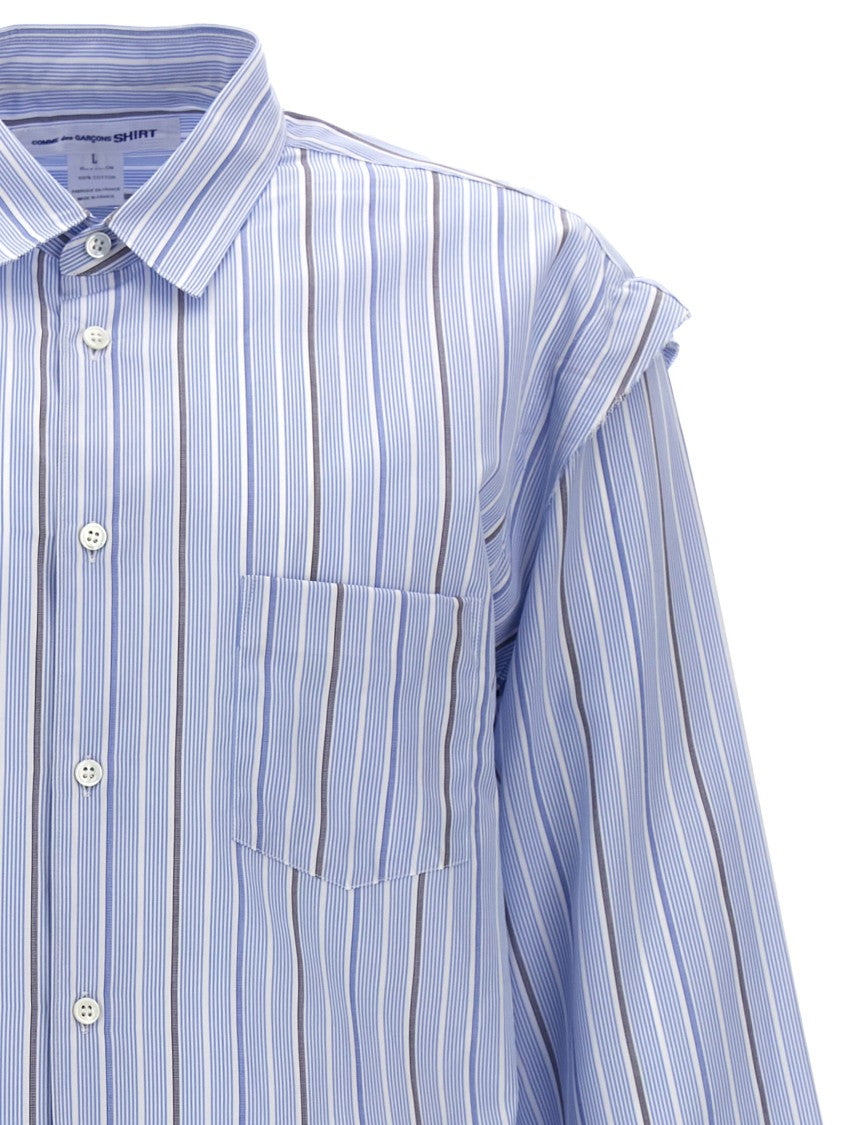 Comme Des Garçons Unfinished Cotton Striped Shirt