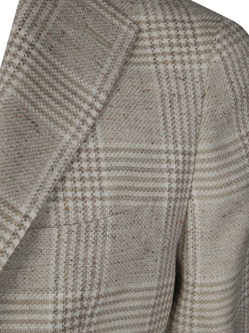 Tagliatore Slim-Fit Single-Breasted Plaid Jacket With Notch Lapels