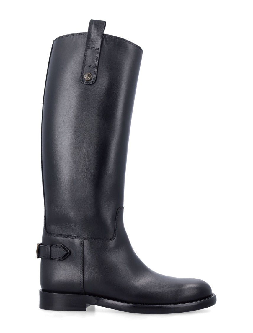 Burberry Knee-High Cavalier Boot In Smooth Calf Leather