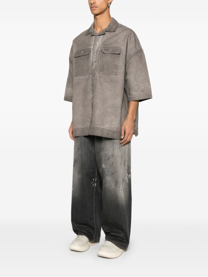 Drkshdw Gunmetal Grey Relaxed Fit Shirt With Button-Fastening Pockets