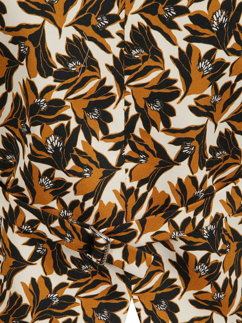 Max Mara Sleeveless Floral Pattern Jacket