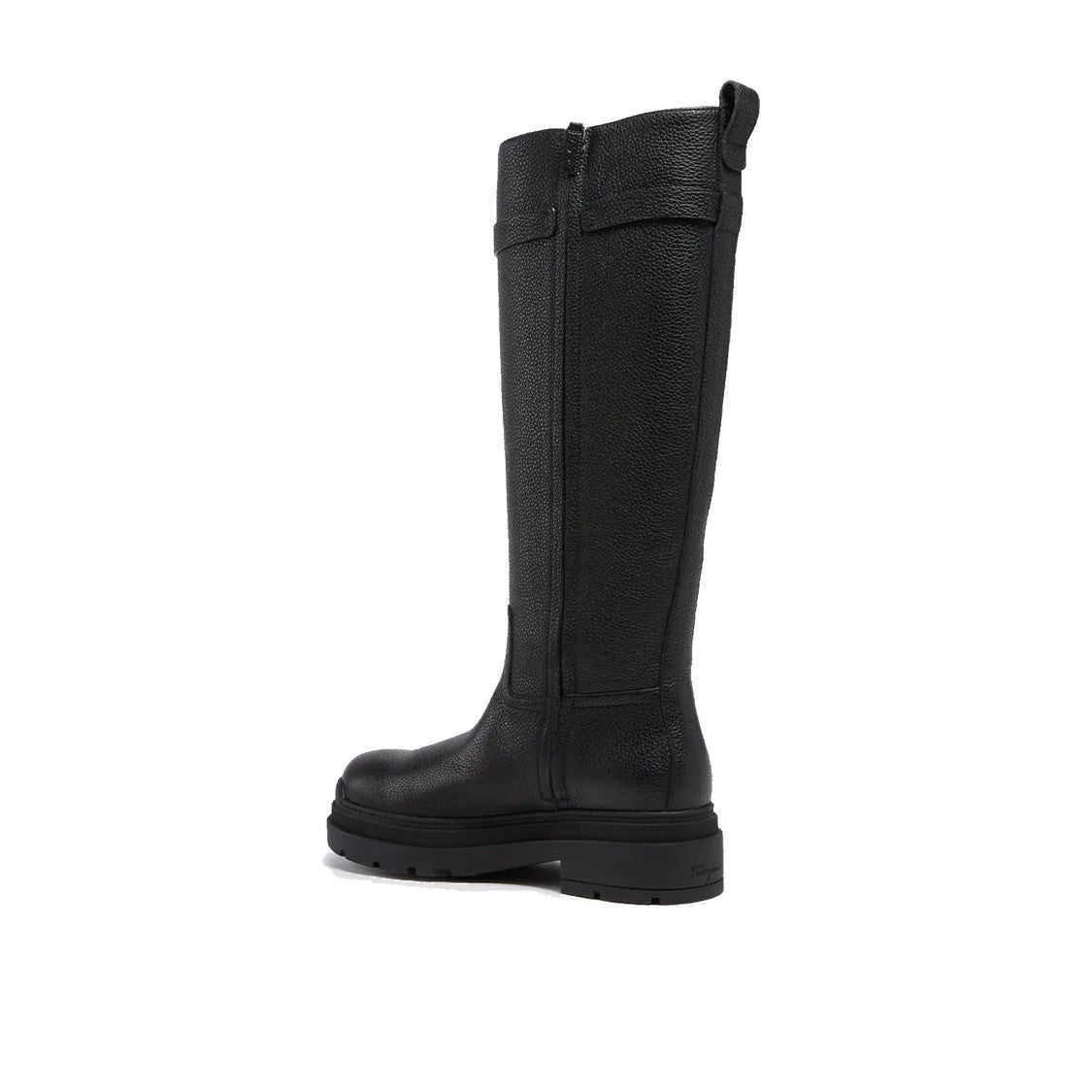Salvatore Ferragamo Textured Leather Ankle Boots With Side Zip Closure And Silver-Tone Hardware
