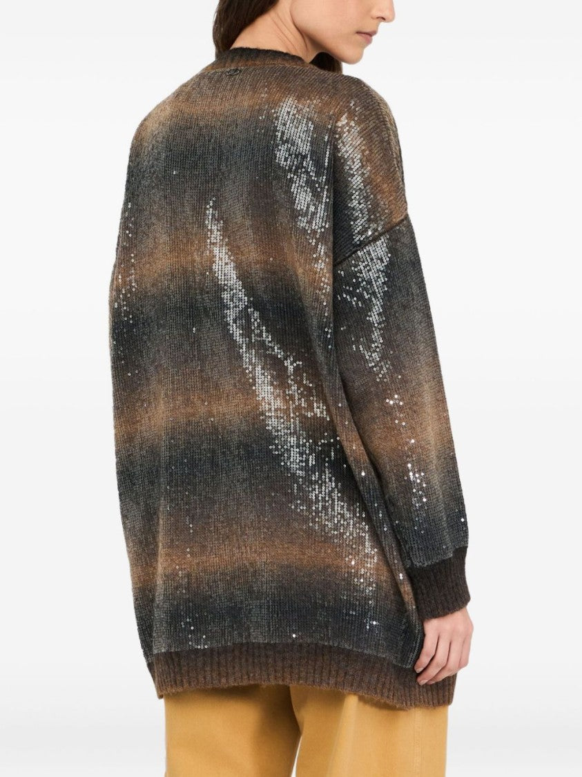 Liu Jo Oversized Gradient Cardigan With Ribbed Texture