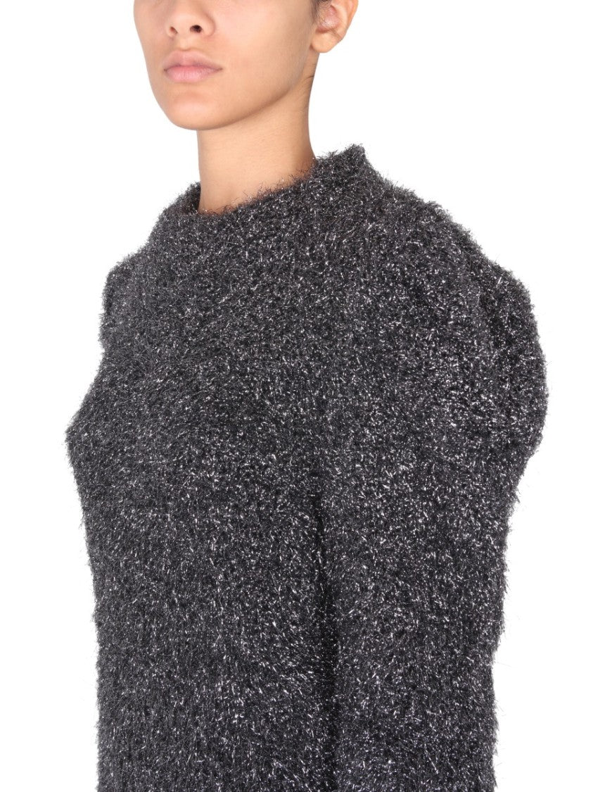 Alberta Ferretti Crossbar Textured Jersey Sweater