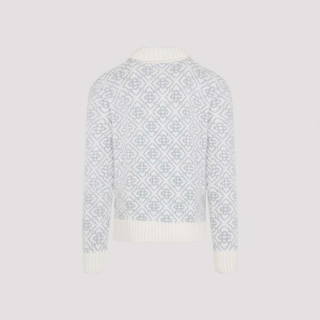 Casablanca Silver Monogram Zip Up Sweatshirt
