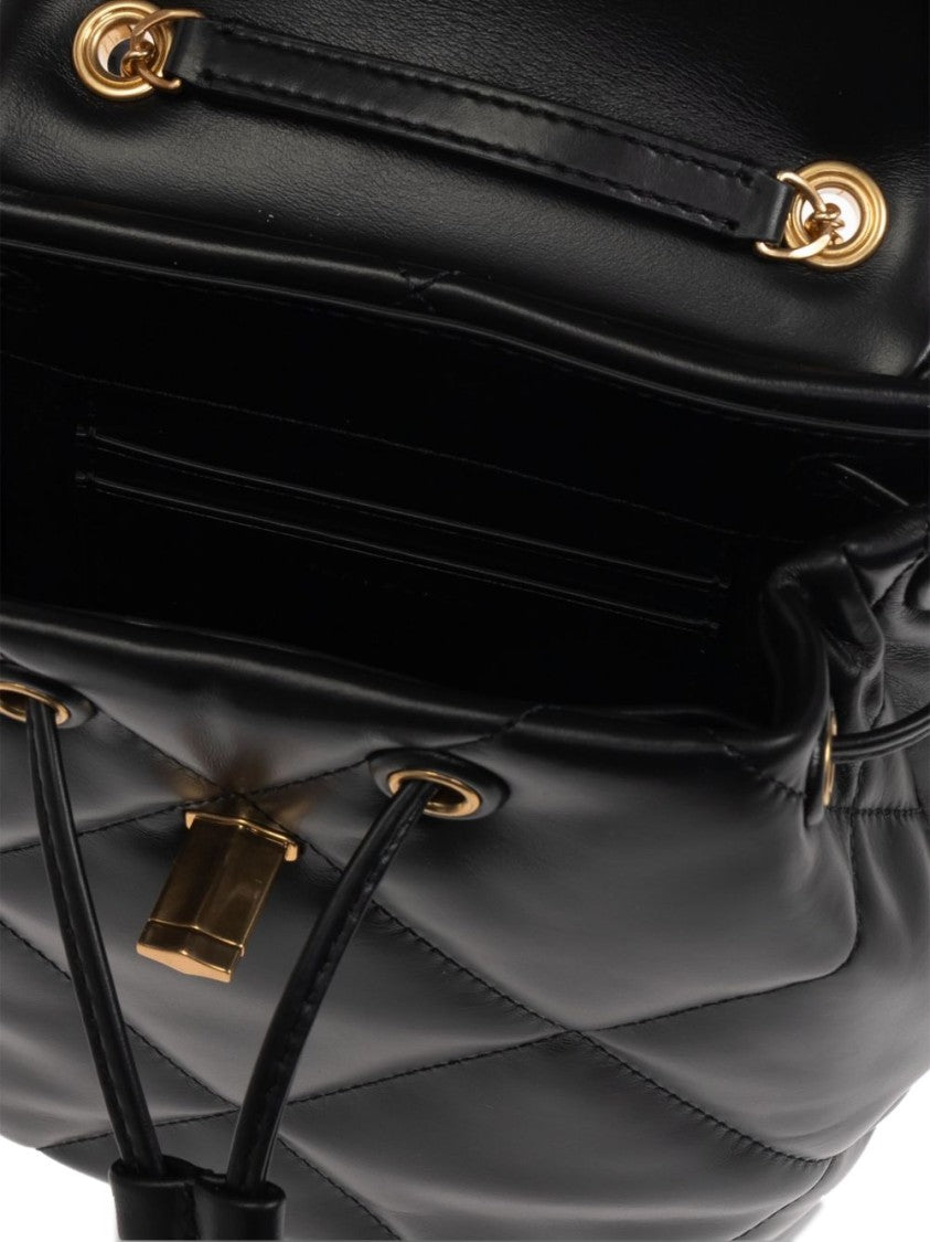 Tory Burch Quilted Black Leather Bucket Bag