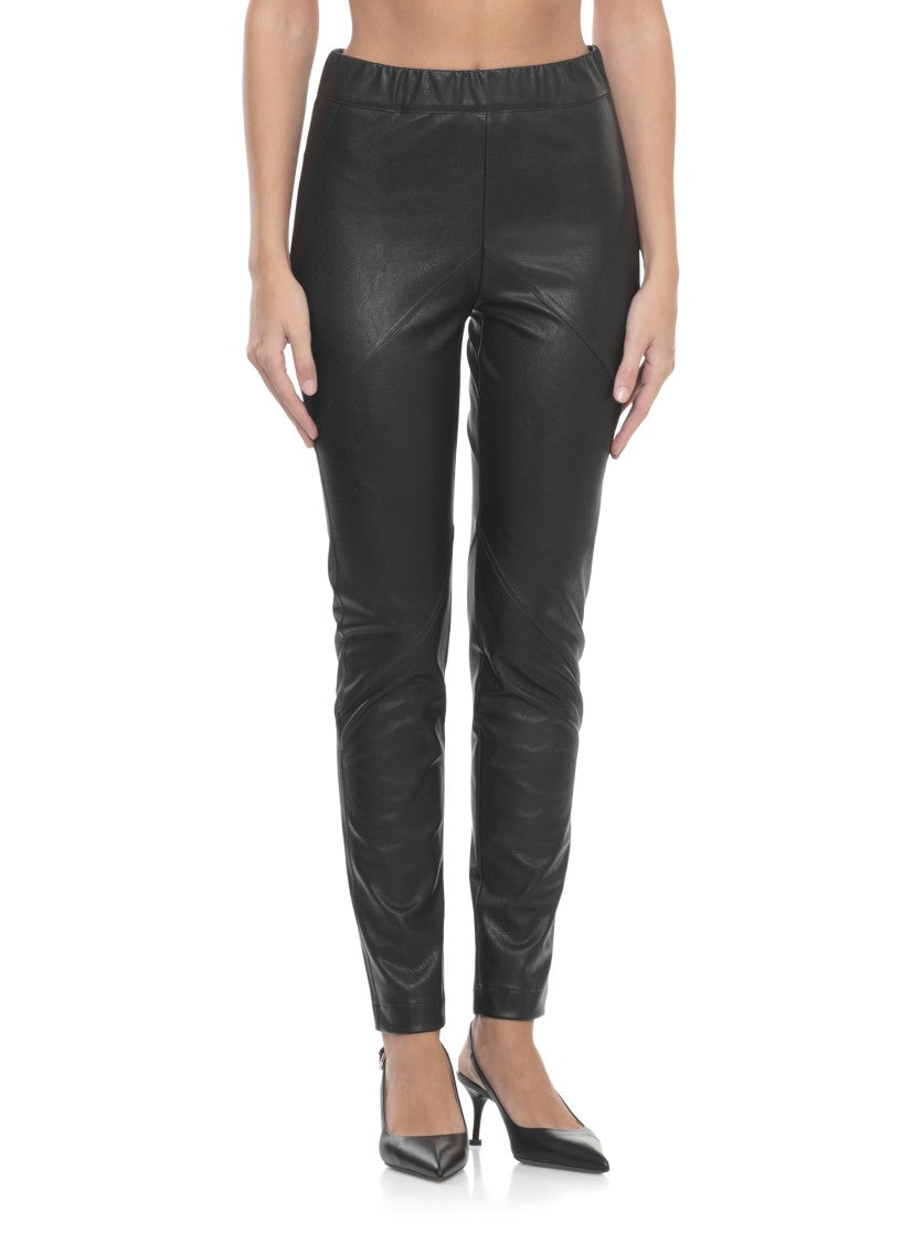 D. Exterior Black Synth Leather Pants