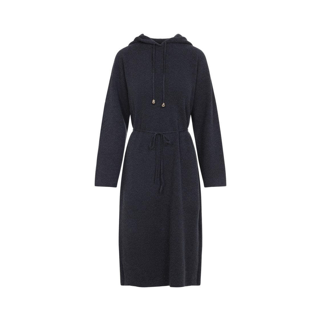 Fabiana Filippi Denim Grey Virgin Wool Hooded Dress