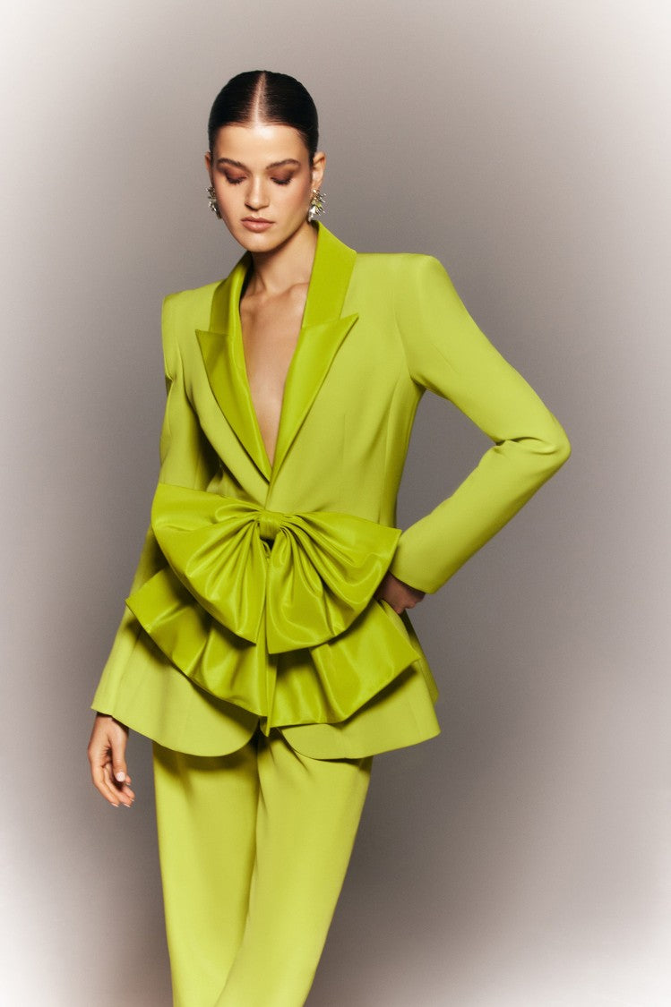 Saiid Kobeisy Crepe Tailored Jacket With Taffeta Collar
