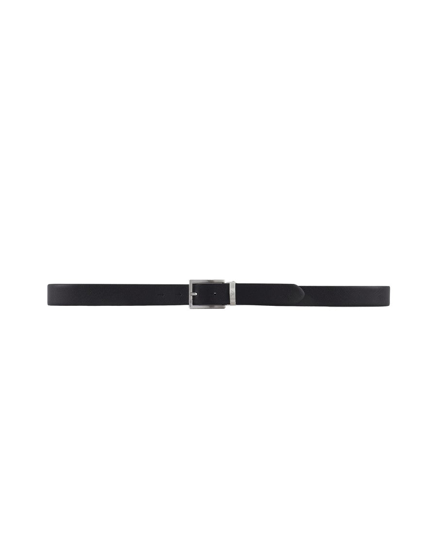 Emporio Armani Reversible Belt With Eagle Embossed All Over