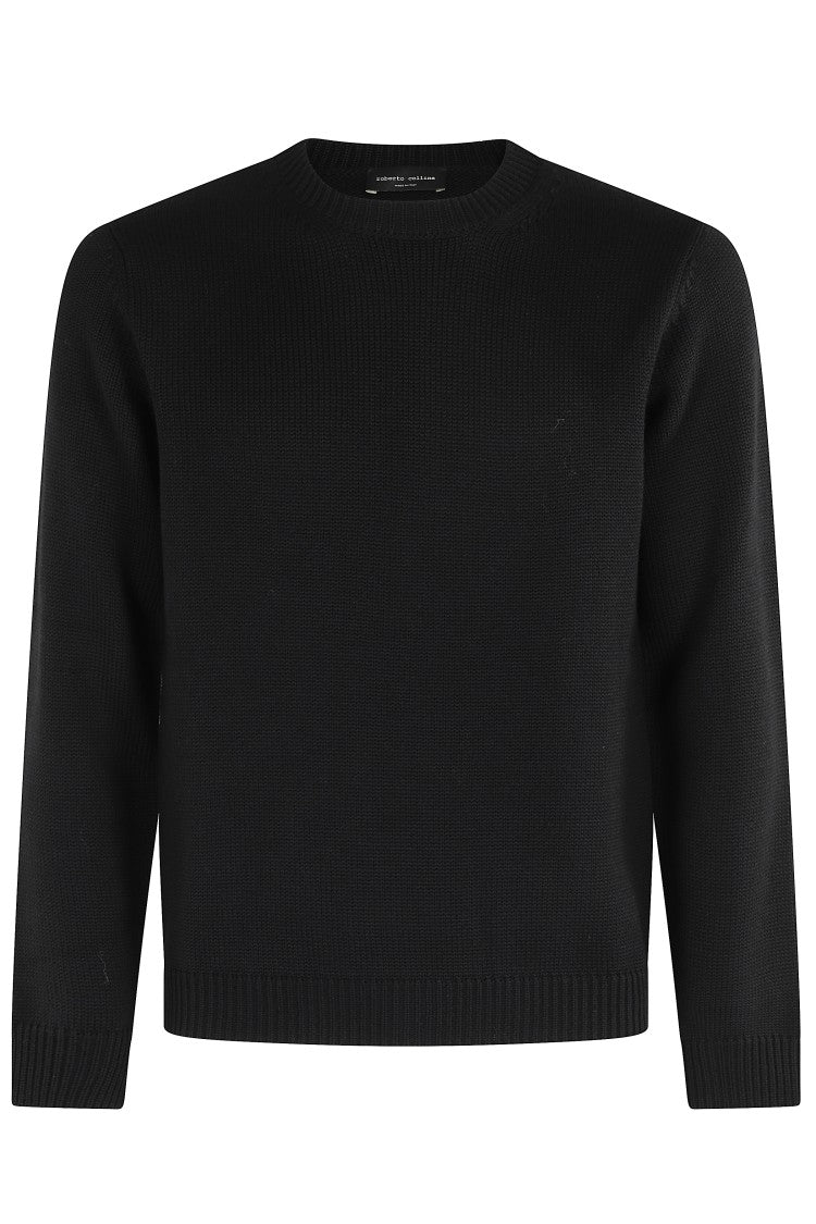 Roberto Collina Long-Sleeve Merino Wool Sweater With Ribbed Detailing