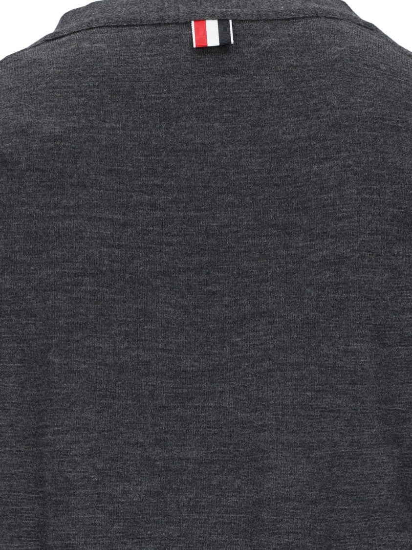 Thom Browne Button-Down Grey Cardigan