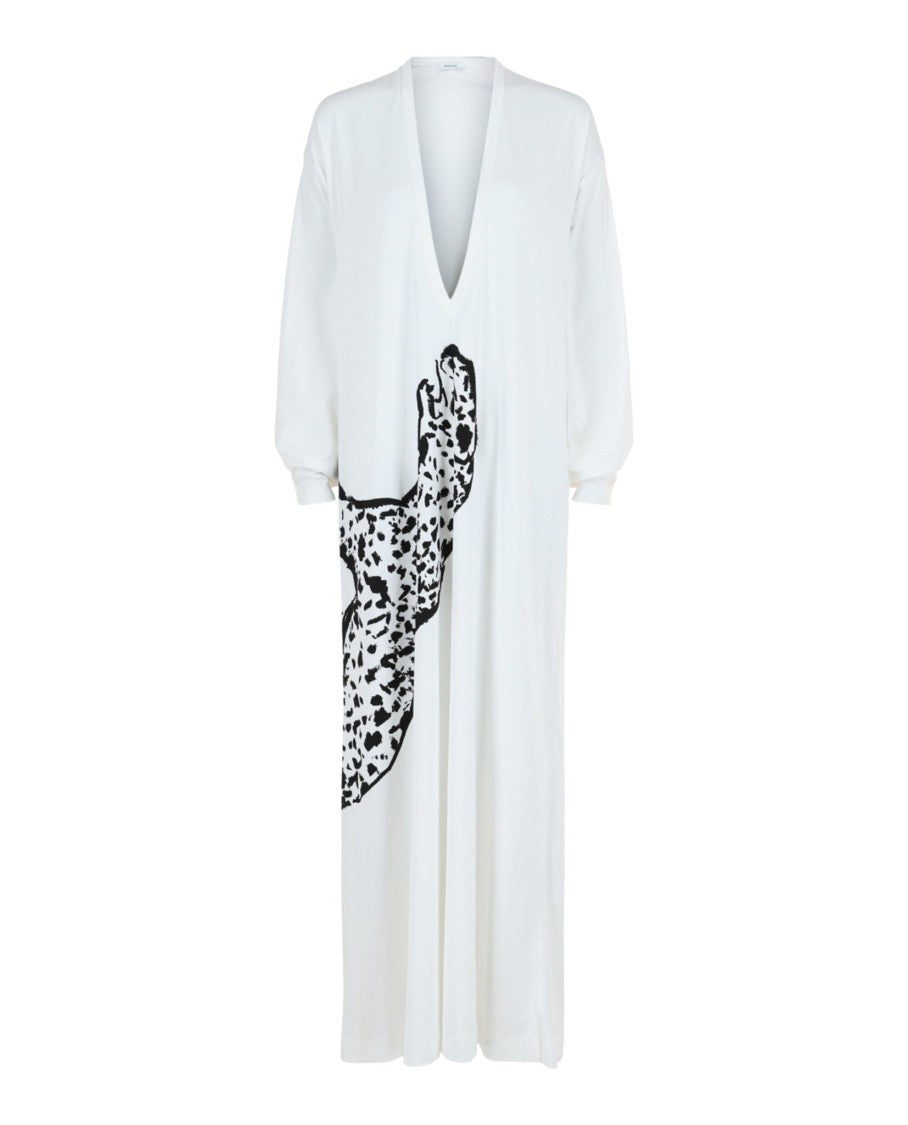 Ferragamo V-Neck Oversized Maxi Dress