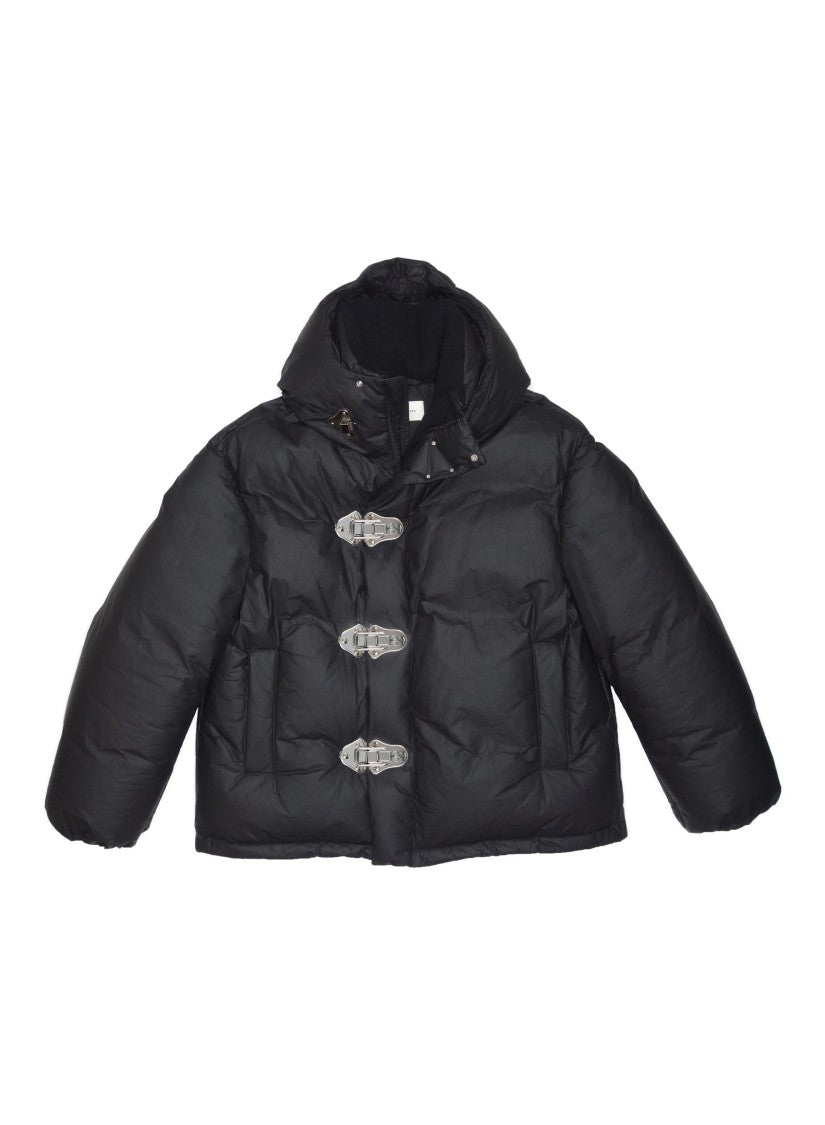 Craig Green Lightweight Black Coat With Classic Hood And Funnel Neck