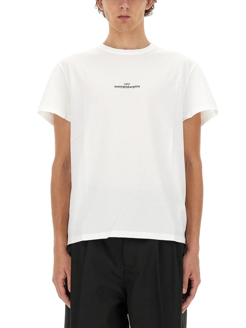 Maison Margiela Minimalistic Distorted Logo White T-Shirt