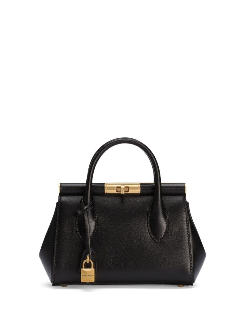 Dolce & Gabbana Structured Handbag With Gold-Tone Clasp And Detachable Chain Strap