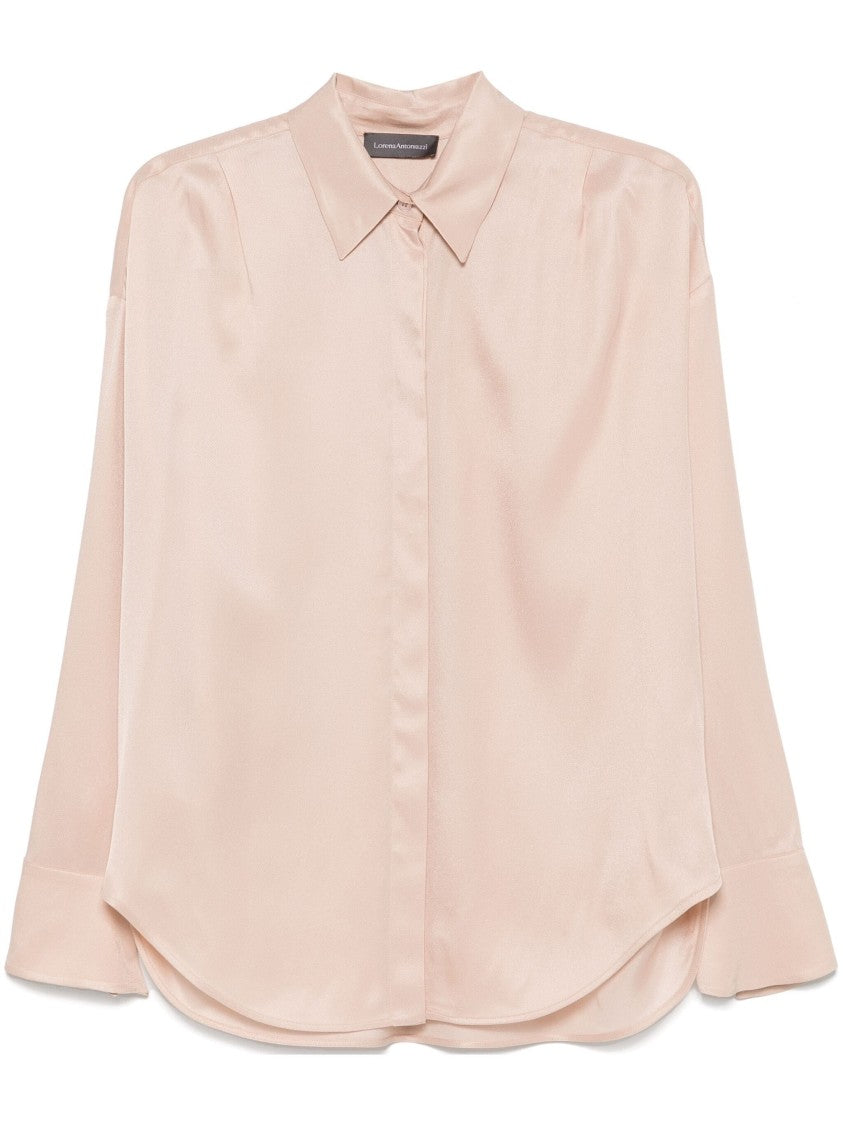 Lorena Antoniazzi Lustrous Long Sleeve Shirt With Classic Collar