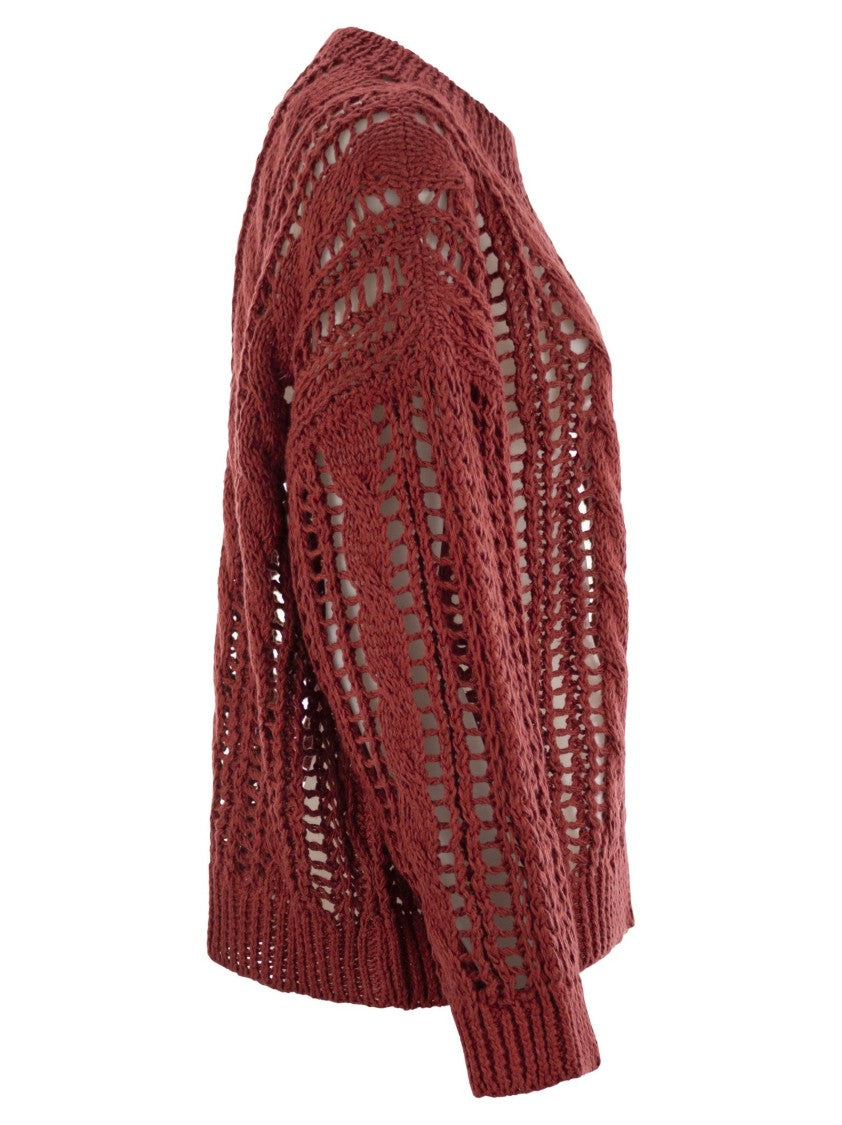Brunello Cucinelli Cable & Mesh Jute And Cotton Jersey