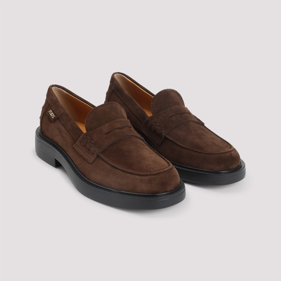 Tod's Brown Suede Loafers With 3Cm Heel