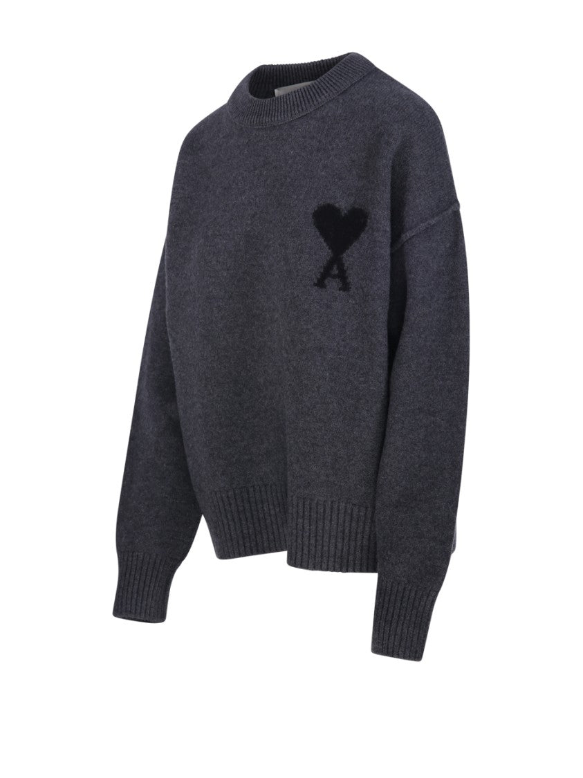 Ami Felted Merino Adc Round Neck Sweater