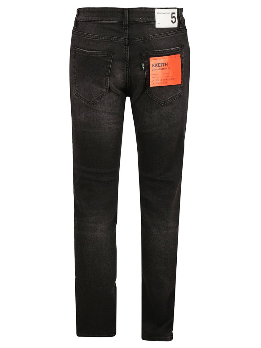 Department Five Slim Fit Black Jeans With Distinctive Branding