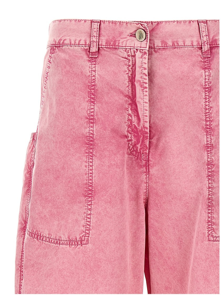 The Attico Washed Cotton Baggy Trousers With Maxi Pockets