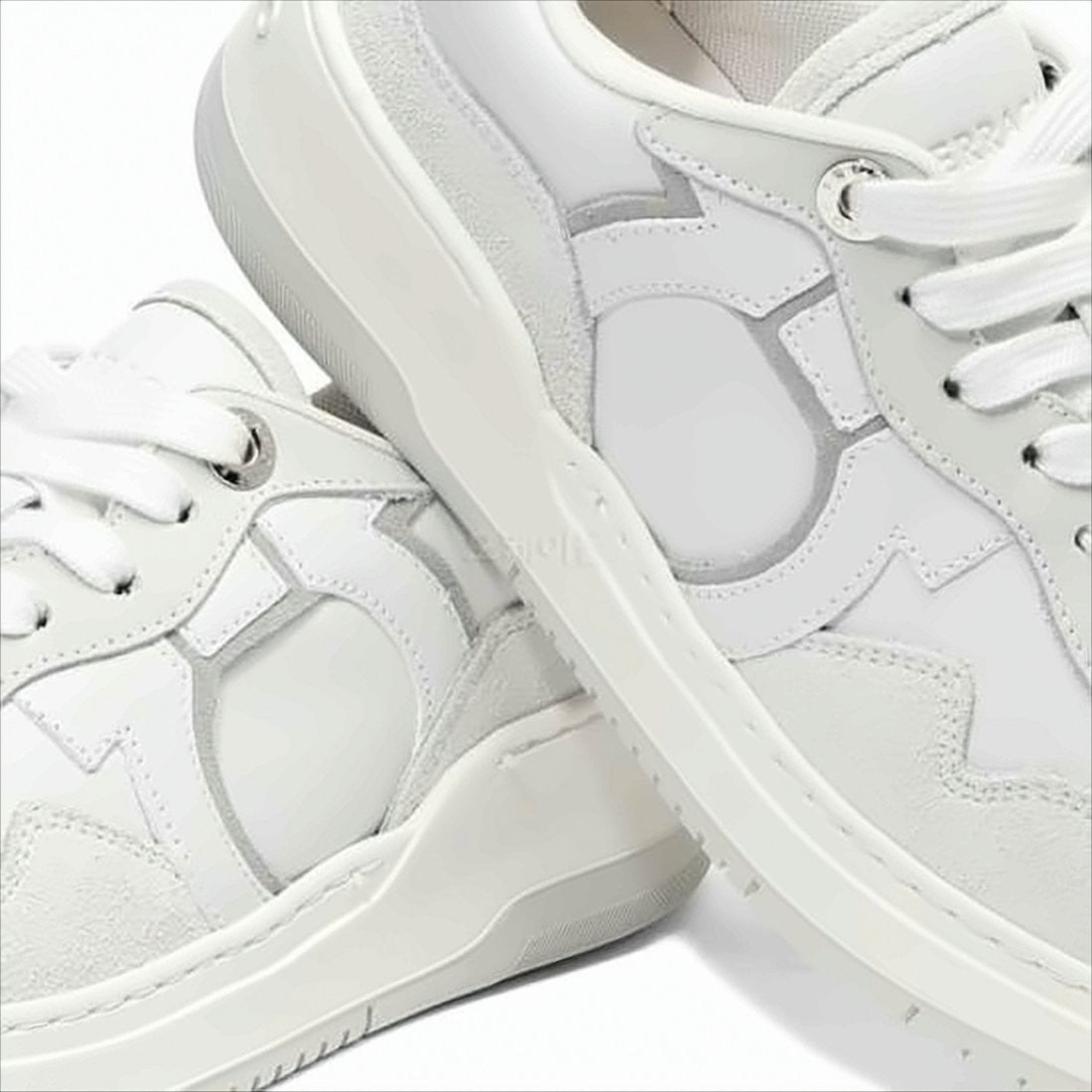 Salvatore Ferragamo Low-Top Sneakers With Suede Leather Panels