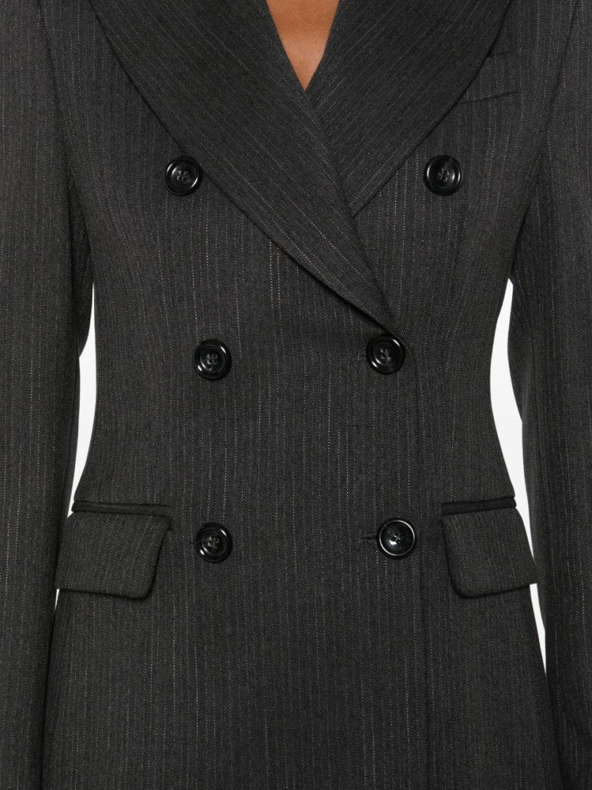 Liu Jo Tailored Grey Blazer With Double-Breasted Front