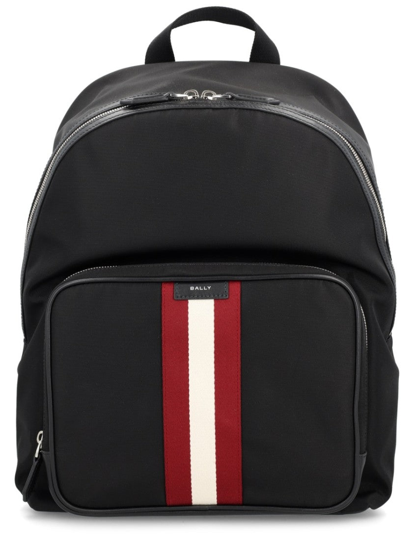Bally Black Backpack With Vertical Stripe