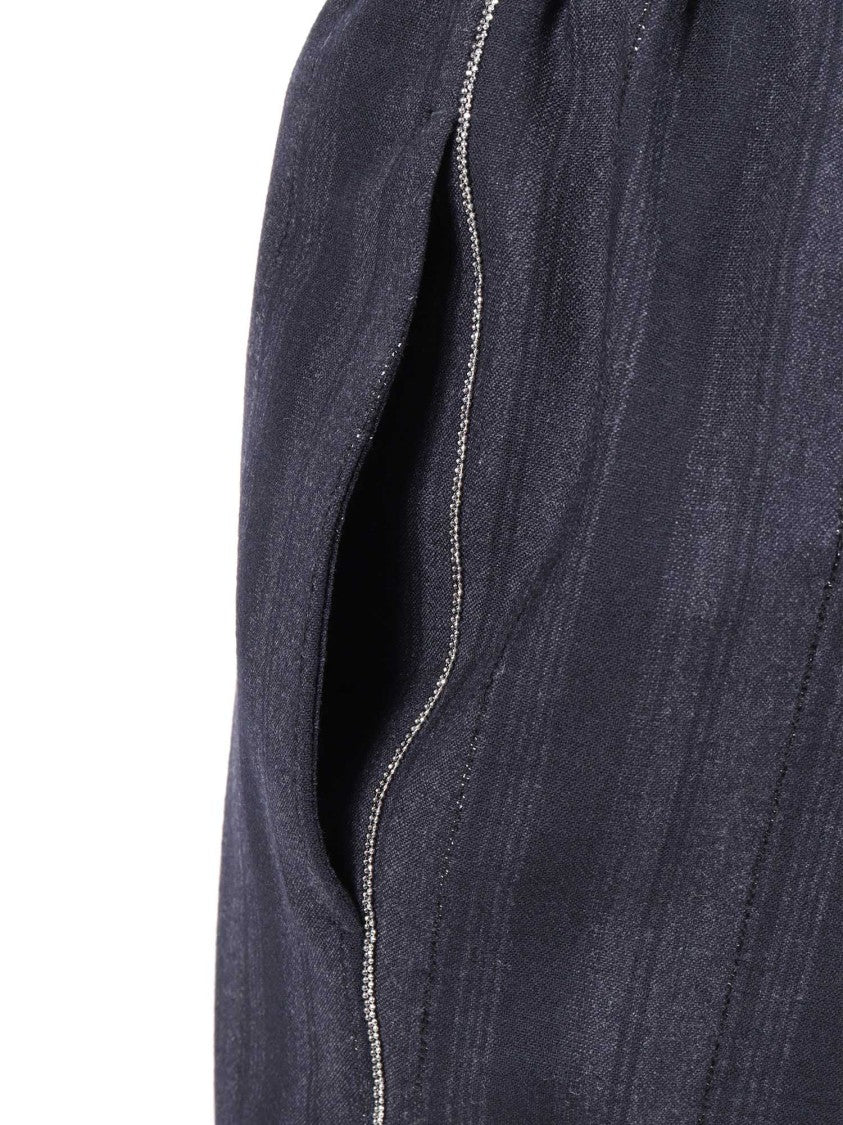 Peserico Tailored Trousers With Metallic Stripe