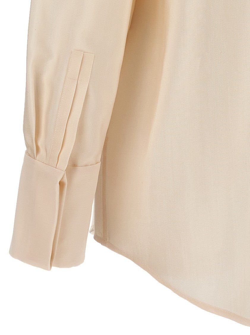 Saint Laurent Wool Blend Faille Shirt With Button Closure