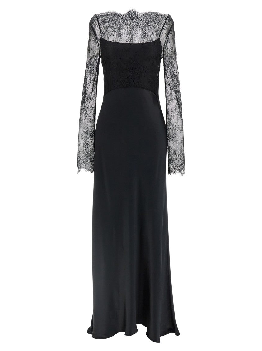 Alberta Ferretti Lace Satin Dress