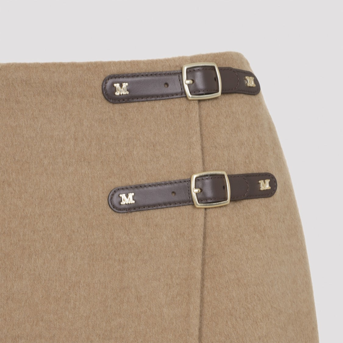 Max Mara Curzio Beige Camel Wool Midi Skirt