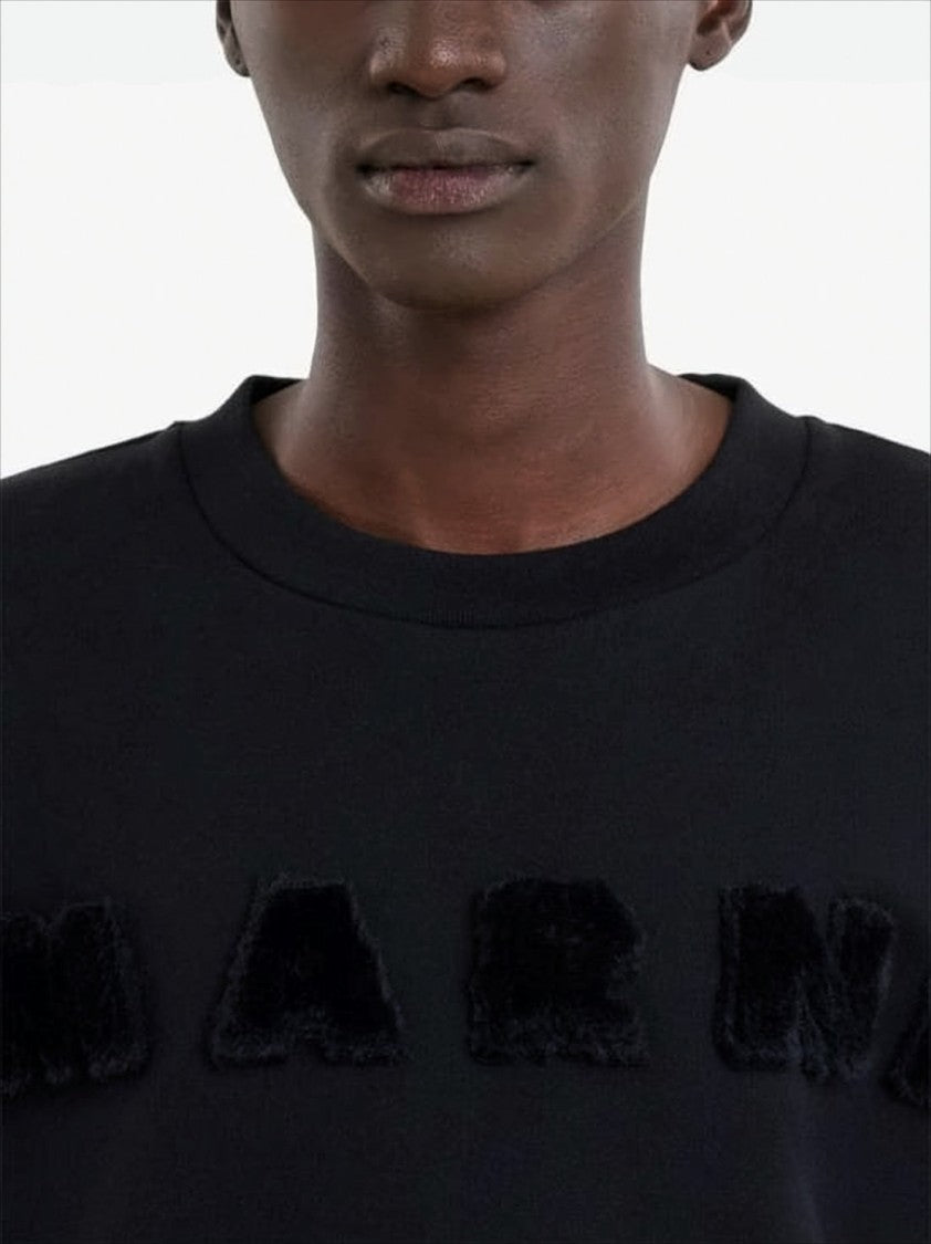 Marni Textured Logo Long-Sleeve Sweatshirt