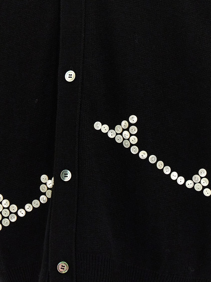 Comme Des Garçons Button Detail Knitwear Sweater With Cuffed Sleeves