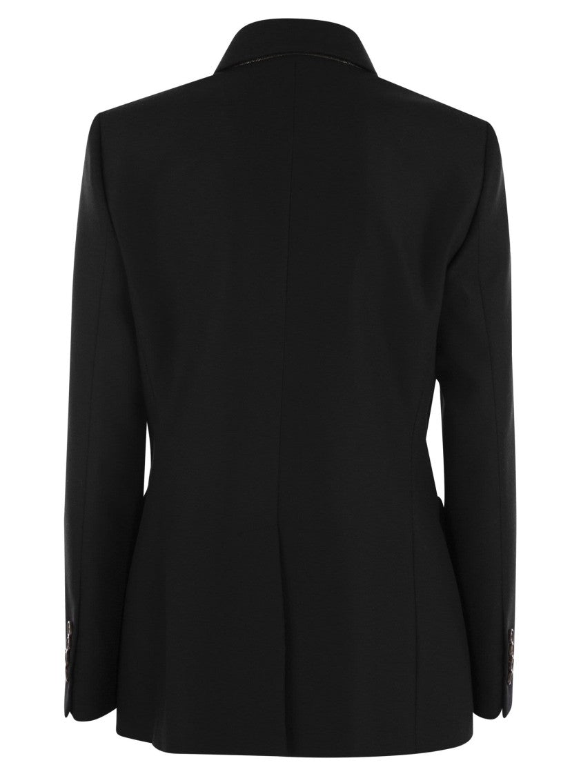 Brunello Cucinelli Wool And Cashmere Jacket With Necklace