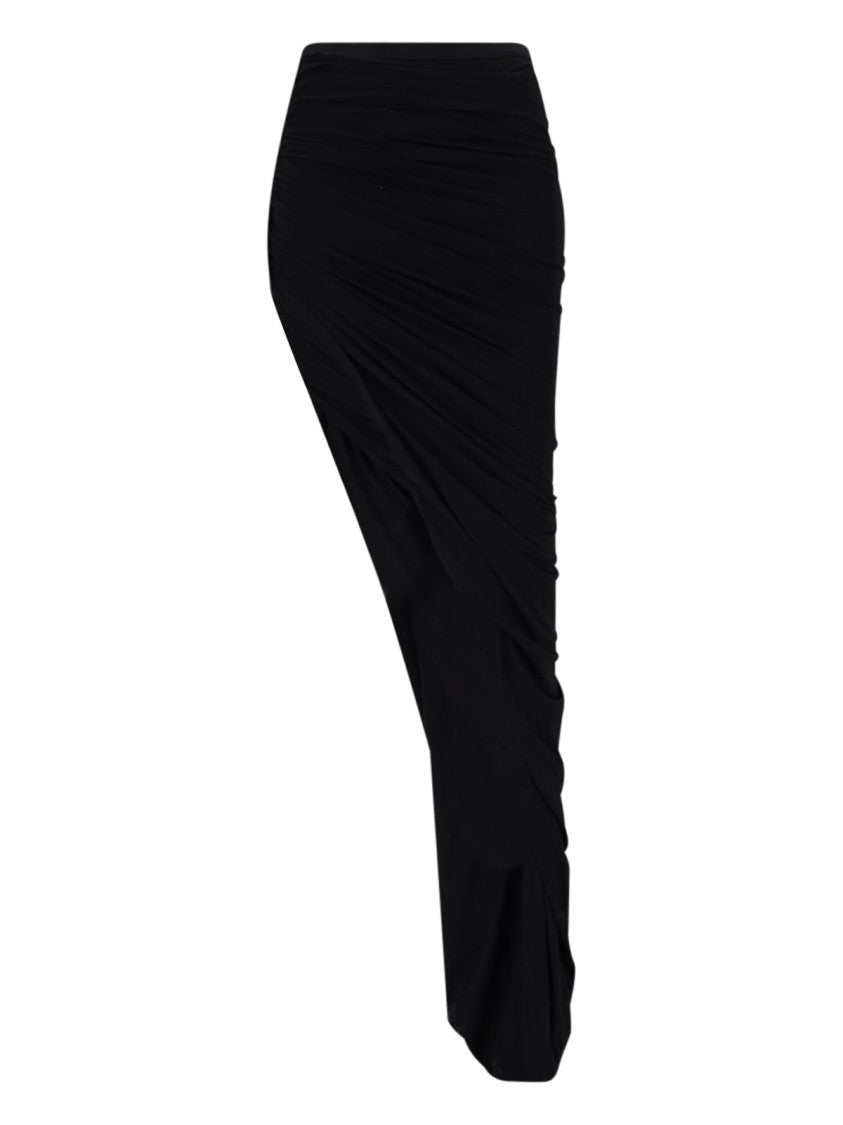 Drkshdw By Rick Owens "Edfu" Asymmetrical Mini Skirt – Black
