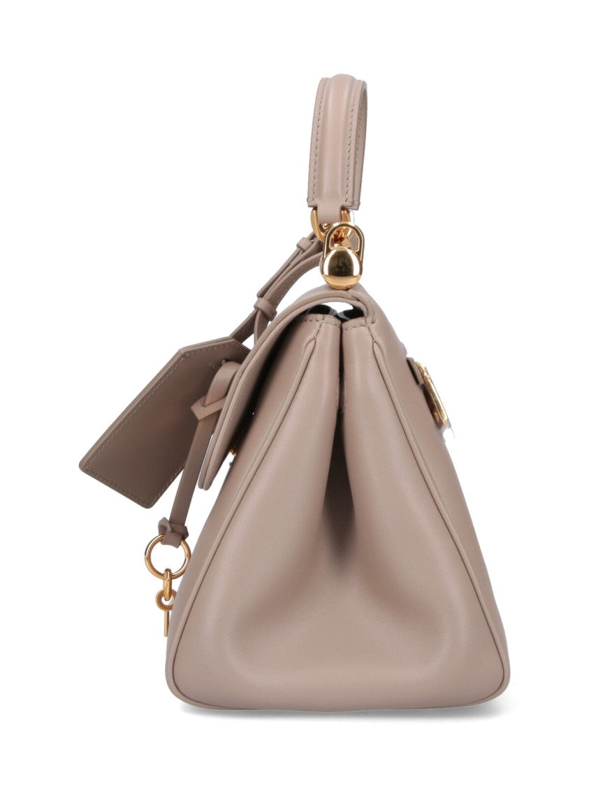 Dolce & Gabbana Structured Handbag With Gold Hardware And Detachable Strap
