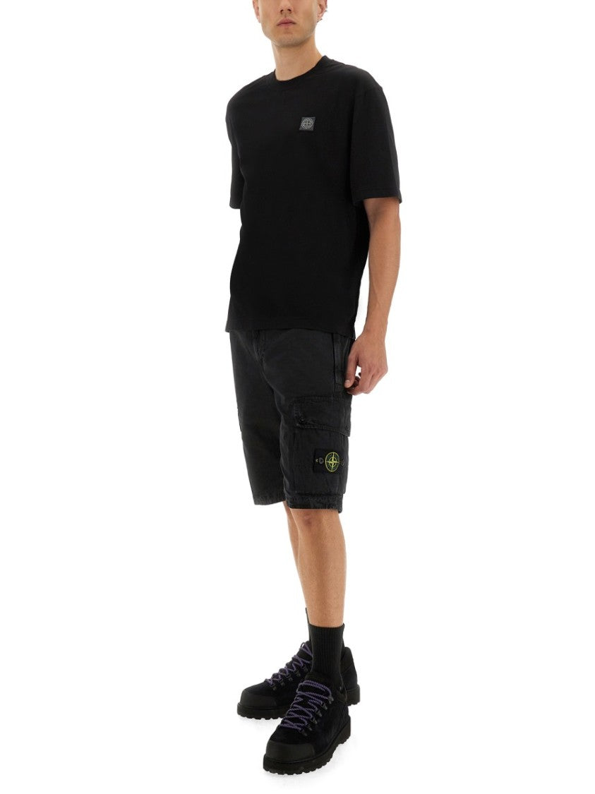 Stone Island Organic Cotton T-Shirt With Minimalist Logo Patch