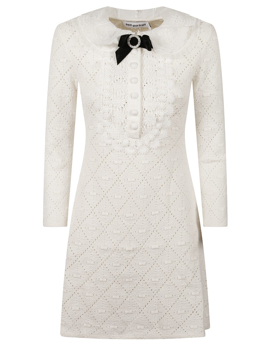 Self-Portrait White Lace Mini Dress
