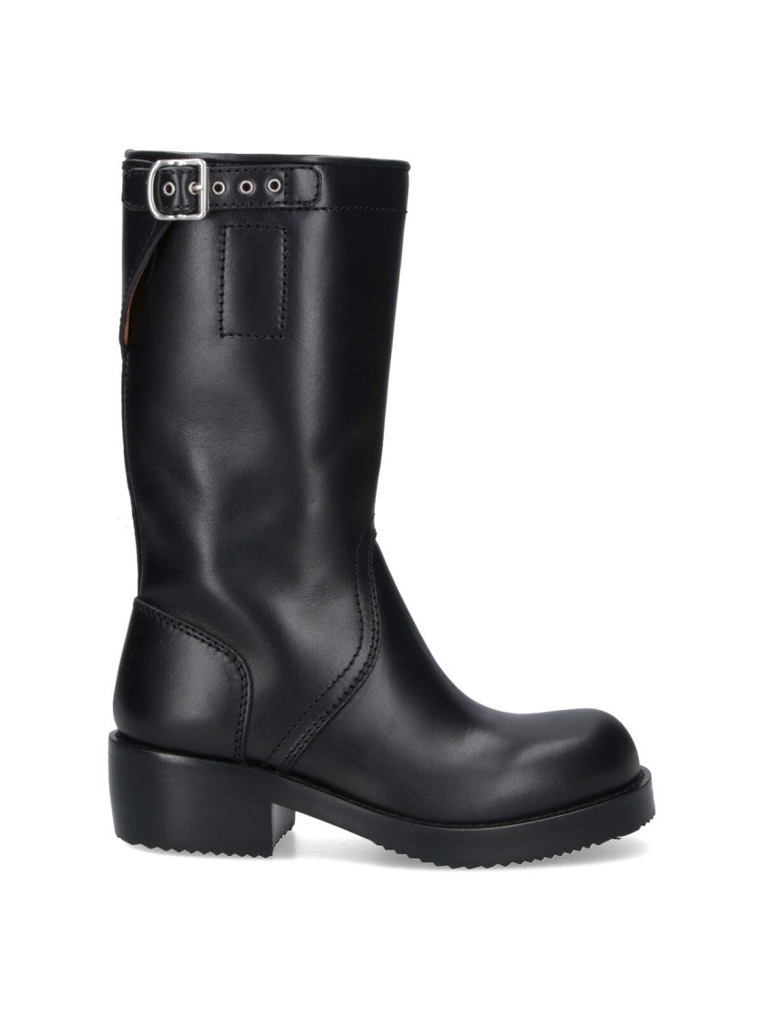 Dries Van Noten Leather Boots – Black