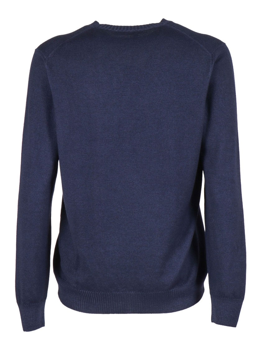Fay Crew Neck Sweater In Fine Knit Virgin Wool