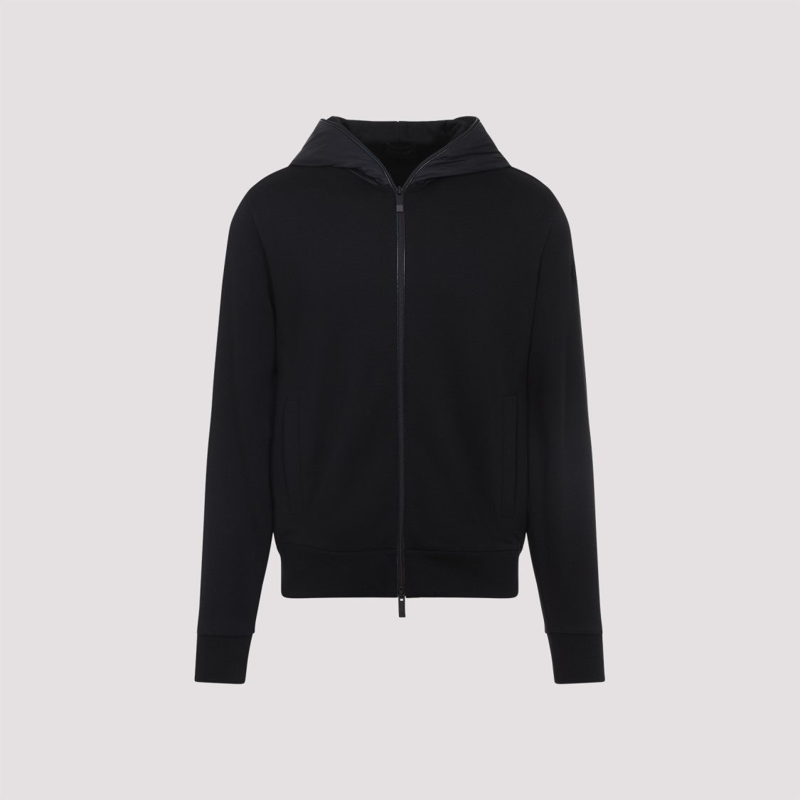Moncler Black Cotton Zip Up Cardigan