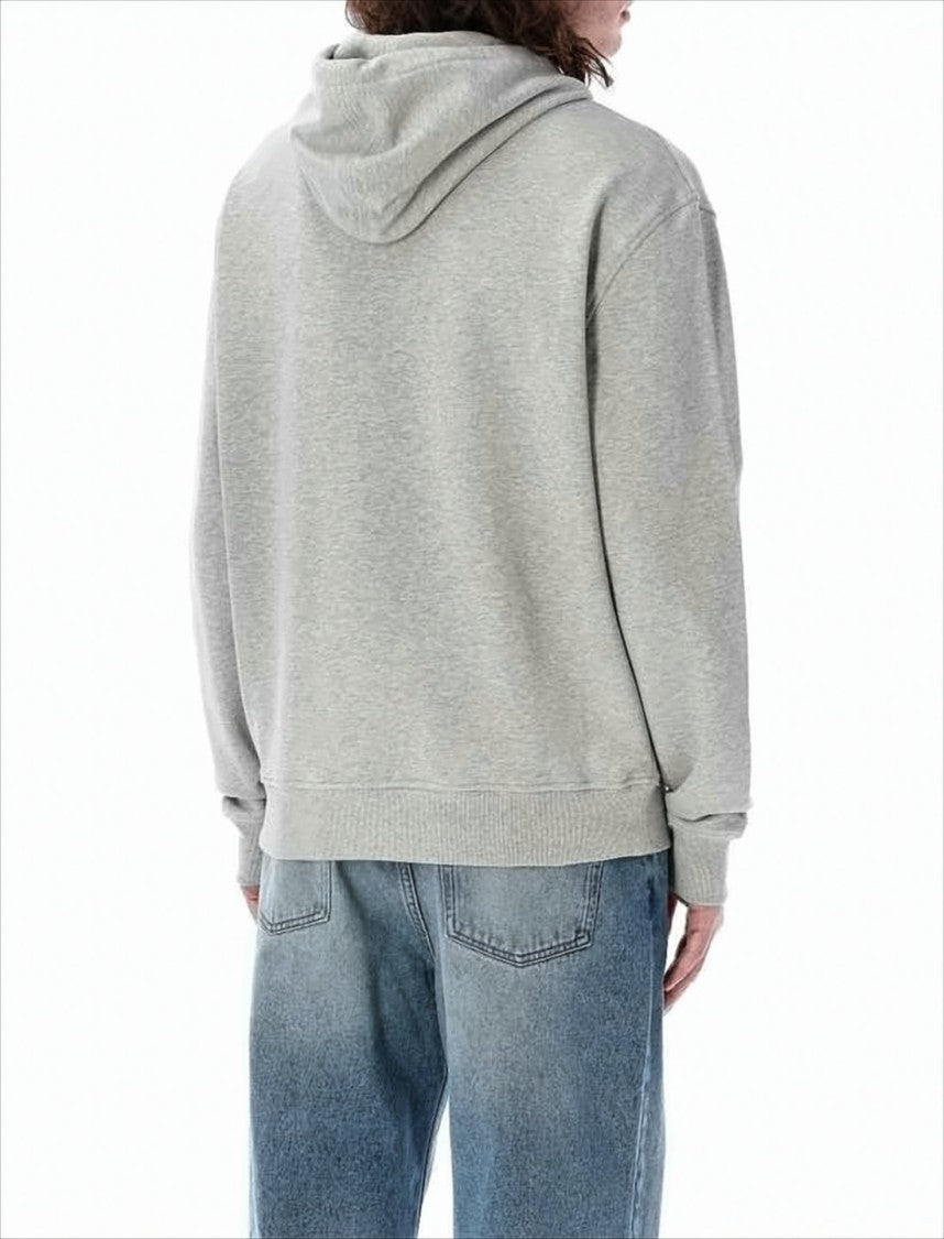 Ami Pullover Hoodie With Drawstring And Embroidered Logo