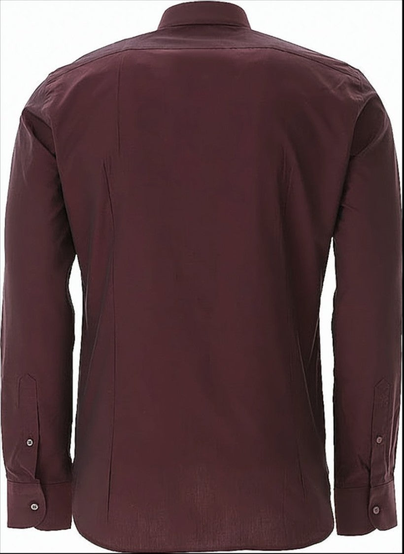 De Siena Bordeaux Shirt With Buttoned Cuffs