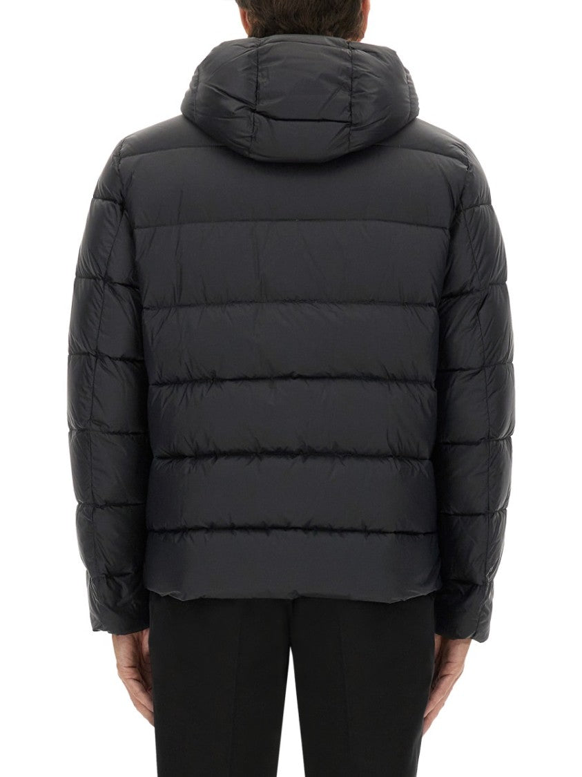 Fay Double Front Puffer Jacket With Hood And Matte Finish