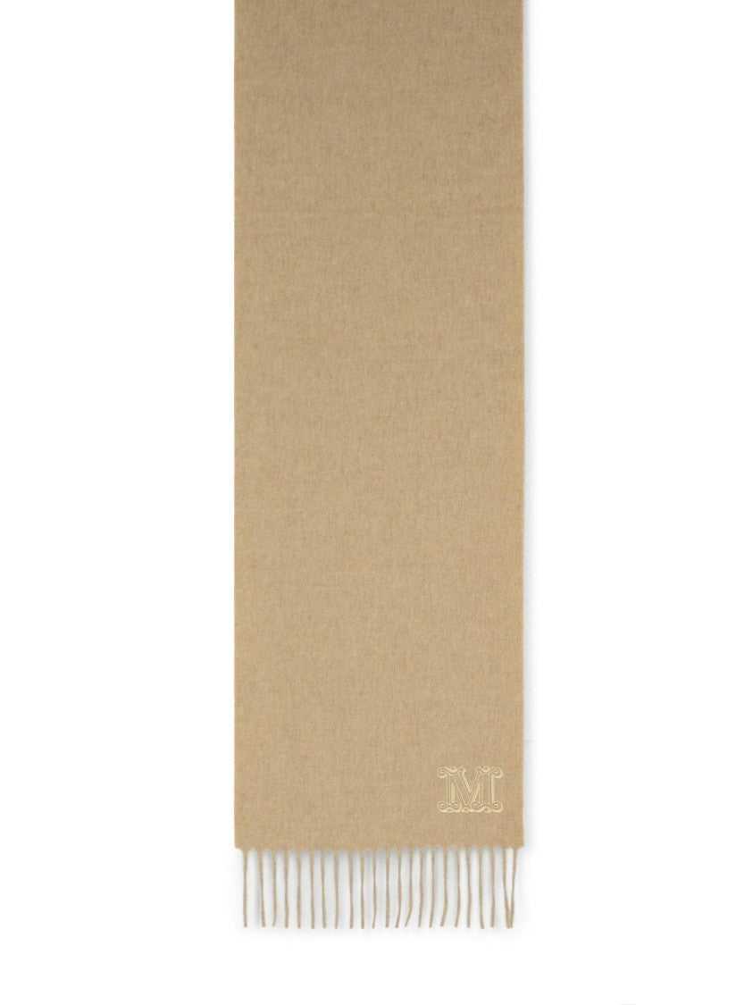 Max Mara 'Wsdalia' Cashmere Stole With Beige 'Monogram' Embroidery