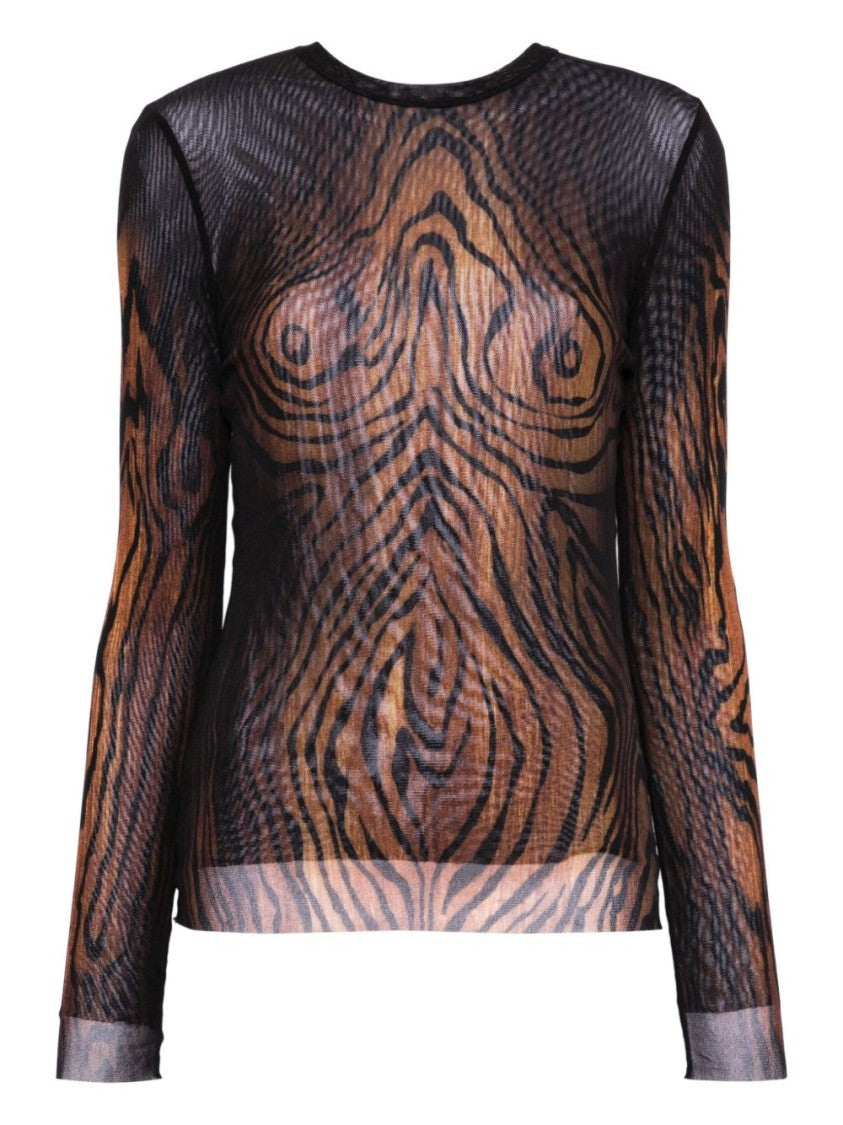 Jean Paul Gaultier Long-Sleeved Mesh Top