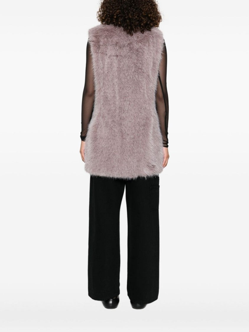 Herno Sleeveless Faux Fur Tortora Jacket